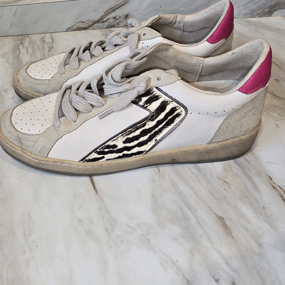 ShuShop Women's Sneakers with Pink and Zebra Design